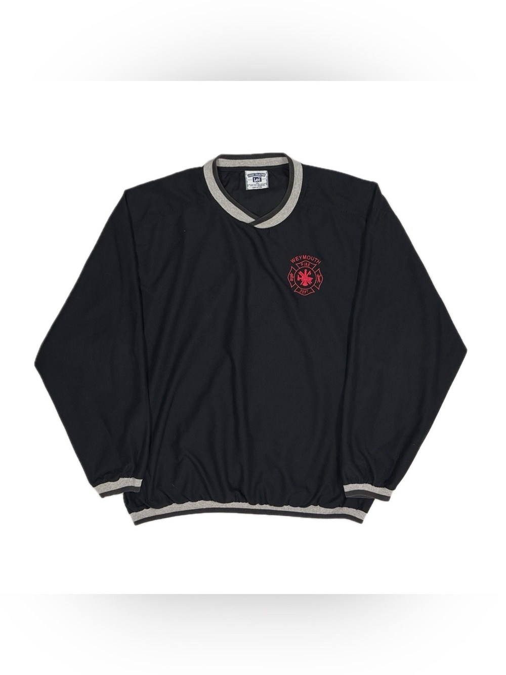 Vintage Lee USA Made‎ Black Red Weymouth Fire Department Windbreaker Men XL